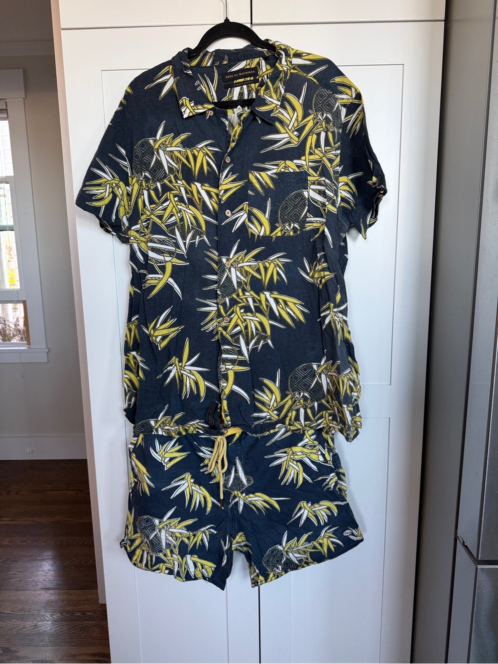 Deus Ex Machina Short Set in Navy & Yellow